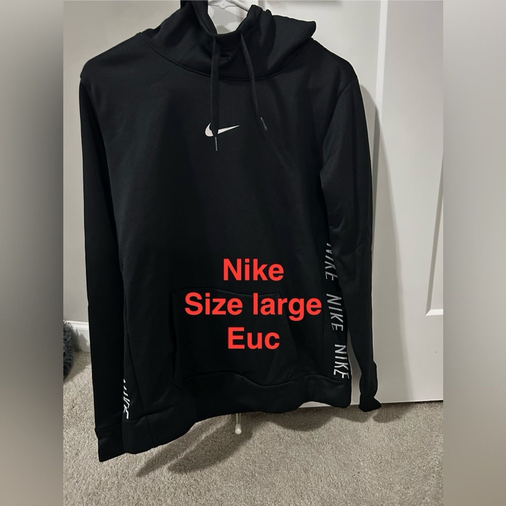 Nike Black Womens Hoodie with White Logo